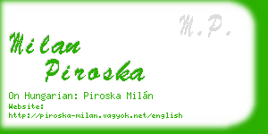 milan piroska business card
